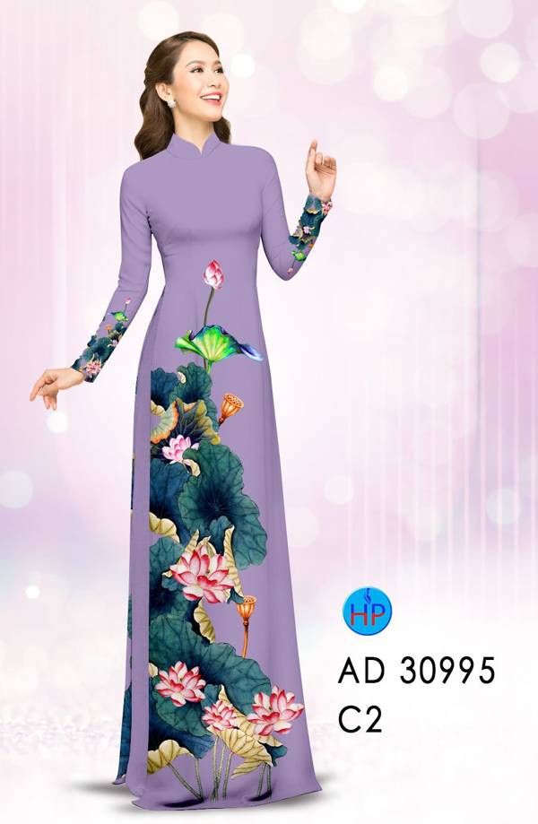 Vải Áo Dài Hoa Sen Thiết Kế 2021 AD 30995
