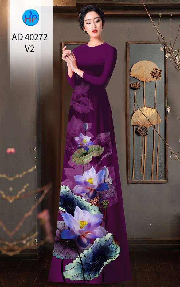 Vải Áo Dài Hoa Sen Độc Đáo AD 40272