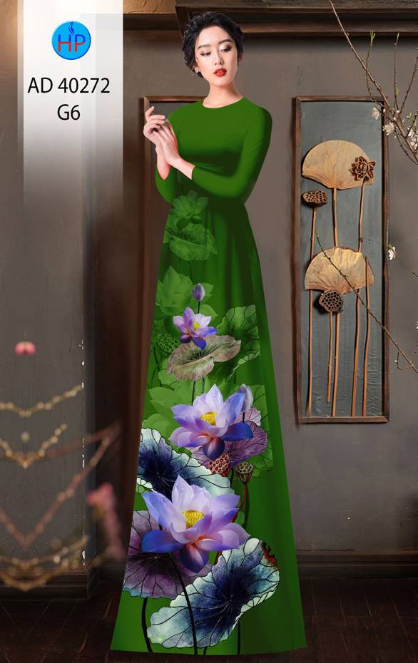 Vải Áo Dài Hoa Sen Độc Đáo AD 40272