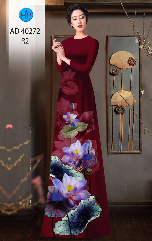 Vải Áo Dài Hoa Sen Độc Đáo AD 40272
