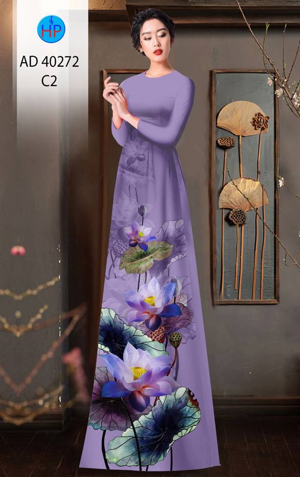 Vải Áo Dài Hoa Sen Độc Đáo AD 40272