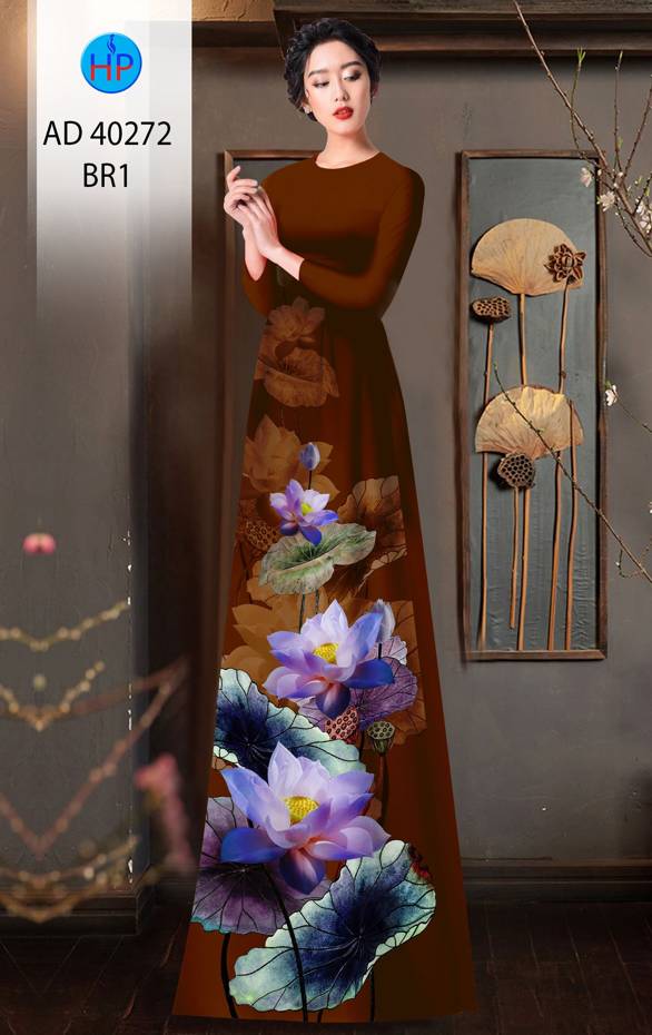 Vải Áo Dài Hoa Sen Độc Đáo AD 40272