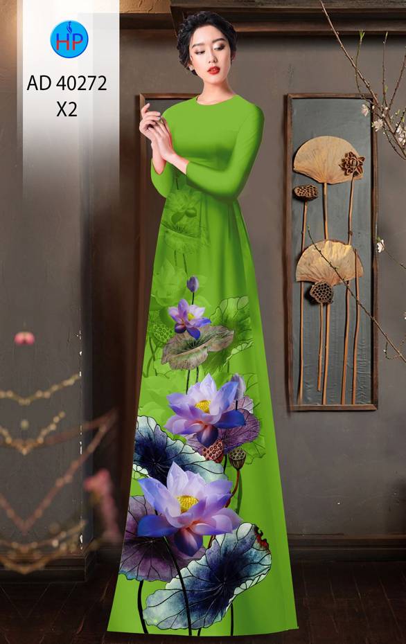 Vải Áo Dài Hoa Sen Độc Đáo AD 40272