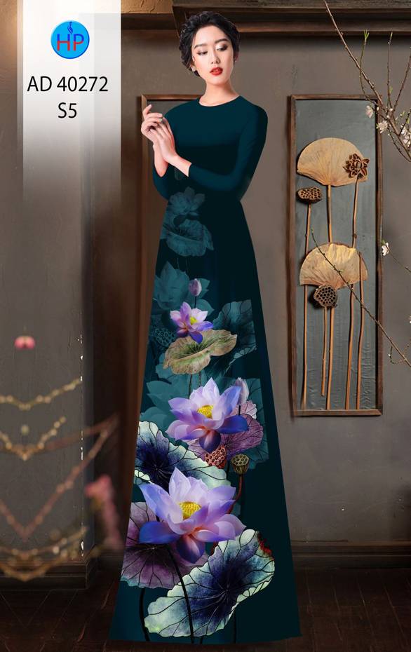Vải Áo Dài Hoa Sen Độc Đáo AD 40272