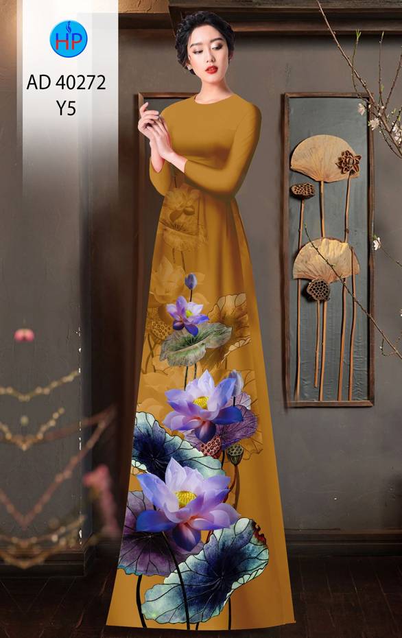Vải Áo Dài Hoa Sen Độc Đáo AD 40272