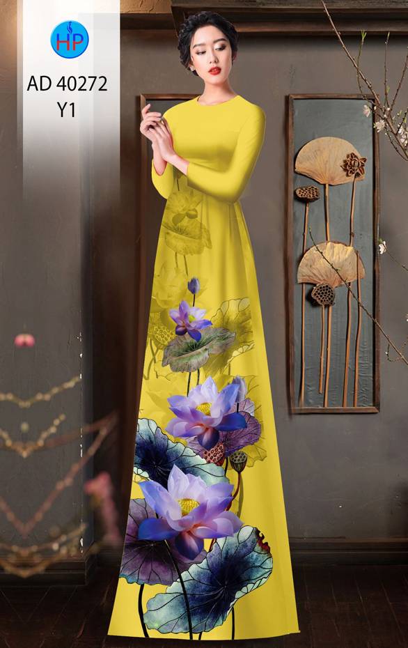 Vải Áo Dài Hoa Sen Độc Đáo AD 40272