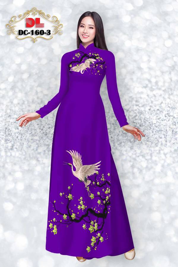 Vải Áo Dài Chim Hạc Độc Đáo AD DC160 27 Vải Áo Dài Chim Hạc Độc Đáo AD DC160