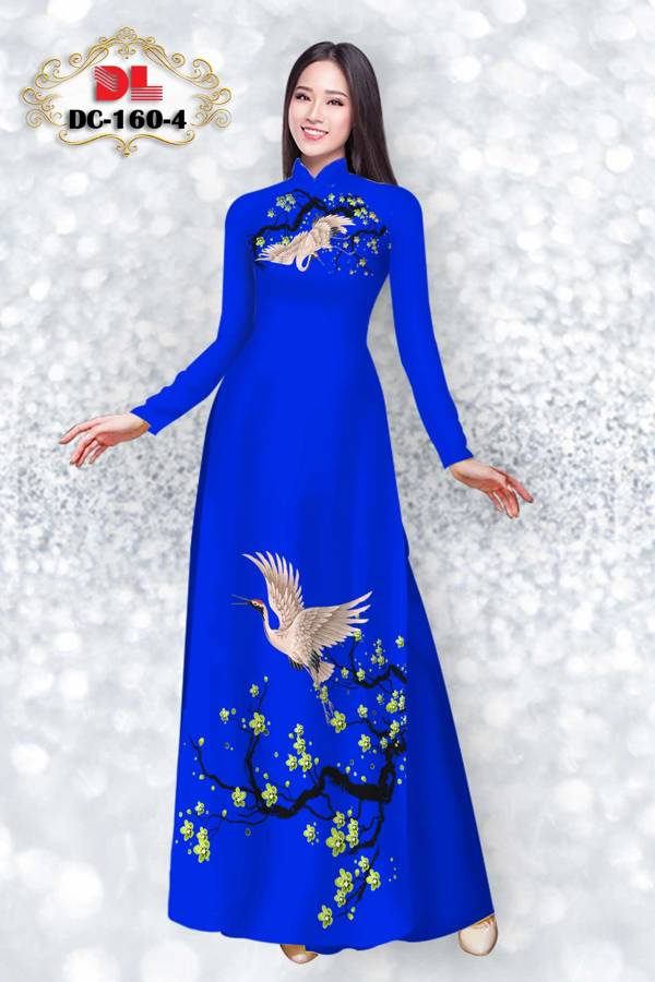 Vải Áo Dài Chim Hạc Độc Đáo AD DC160 28 Vải Áo Dài Chim Hạc Độc Đáo AD DC160