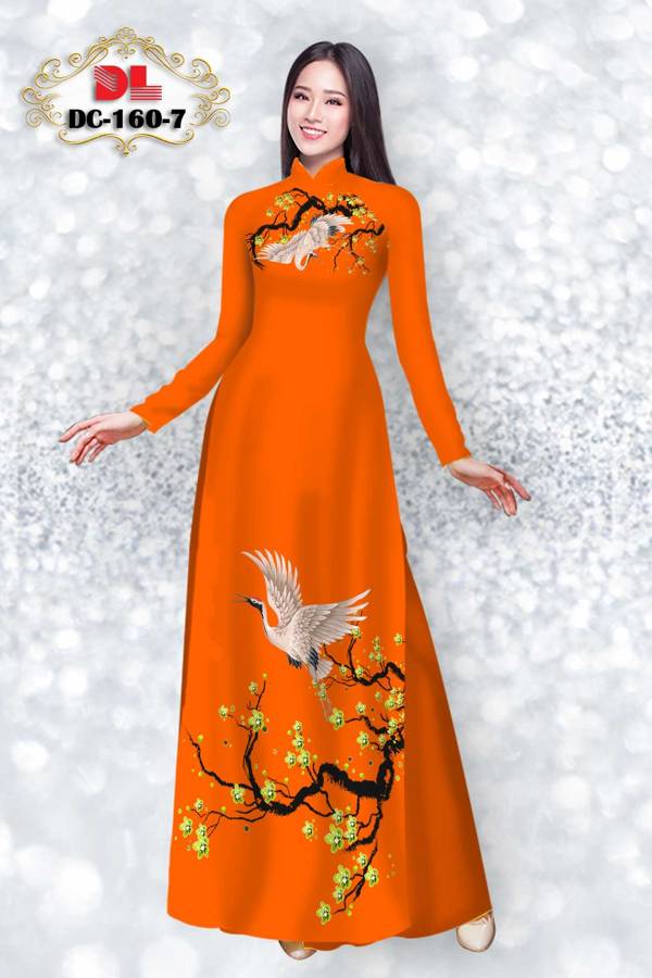 Vải Áo Dài Chim Hạc Độc Đáo AD DC160 30 Vải Áo Dài Chim Hạc Độc Đáo AD DC160