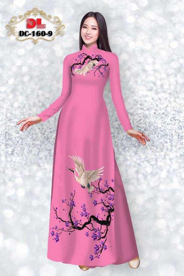 Vải Áo Dài Chim Hạc Độc Đáo AD DC160 31 Vải Áo Dài Chim Hạc Độc Đáo AD DC160
