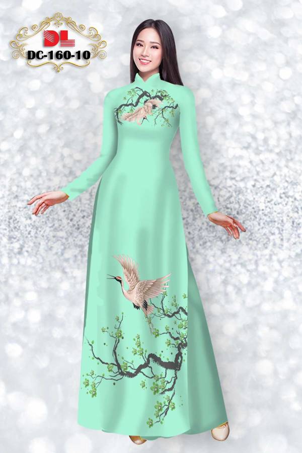Vải Áo Dài Chim Hạc Độc Đáo AD DC160 32 Vải Áo Dài Chim Hạc Độc Đáo AD DC160