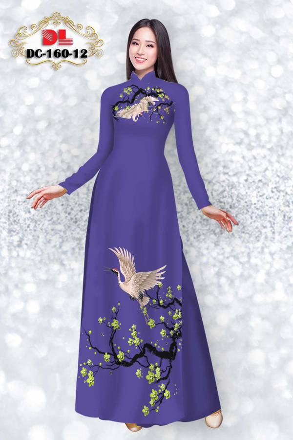 Vải Áo Dài Chim Hạc Độc Đáo AD DC160 34 Vải Áo Dài Chim Hạc Độc Đáo AD DC160