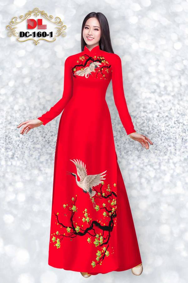 Vải Áo Dài Chim Hạc Độc Đáo AD DC160 36 Vải Áo Dài Chim Hạc Độc Đáo AD DC160