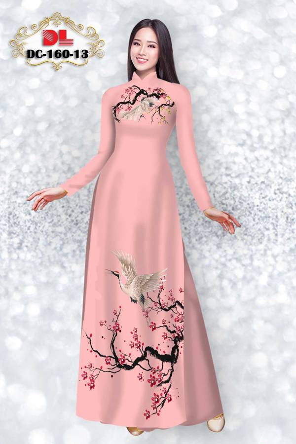 Vải Áo Dài Chim Hạc Độc Đáo AD DC160 35 Vải Áo Dài Chim Hạc Độc Đáo AD DC160