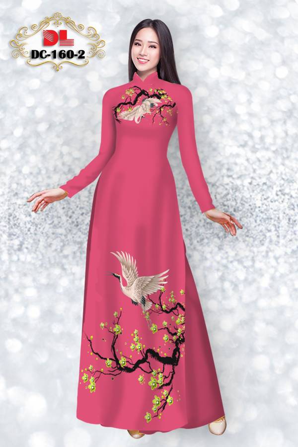 Vải Áo Dài Chim Hạc Độc Đáo AD DC160 37 Vải Áo Dài Chim Hạc Độc Đáo AD DC160