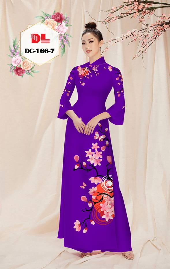 Vải Áo Dài Hoa Đào Độc Đáo AD DC166 31 Vải Áo Dài Hoa Đào Độc Đáo AD DC166