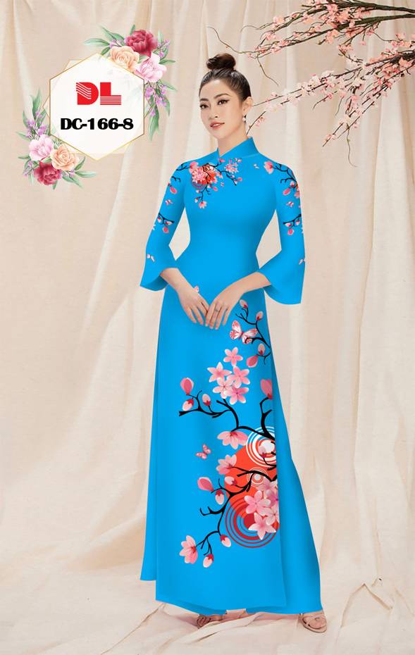 Vải Áo Dài Hoa Đào Độc Đáo AD DC166 37 Vải Áo Dài Hoa Đào Độc Đáo AD DC166