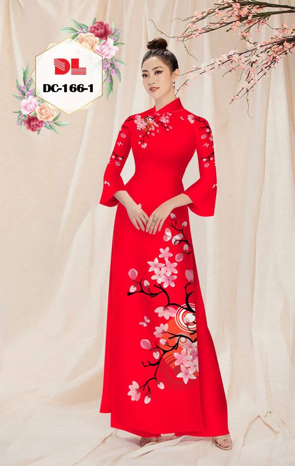 Vải Áo Dài Hoa Đào Độc Đáo AD DC166 39 Vải Áo Dài Hoa Đào Độc Đáo AD DC166
