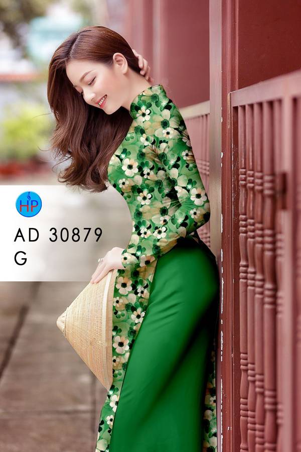 Vải Áo Dài Hoa Đều Mới Ra AD 30879 40 Vải Áo Dài Hoa Đều Mới Ra AD 30879