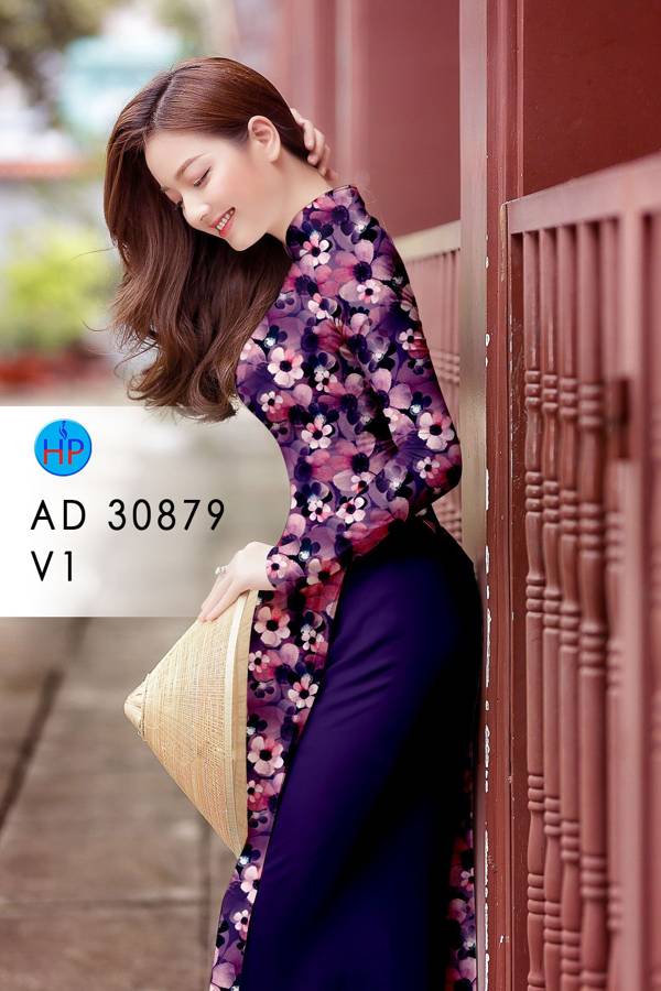 Vải Áo Dài Hoa Đều Mới Ra AD 30879 49 Vải Áo Dài Hoa Đều Mới Ra AD 30879