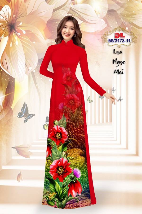 Vải Áo Dài Hoa In 3D Vừa Ra AD MV3173 44 Vải Áo Dài Hoa In 3D Vừa Ra  AD MV3173