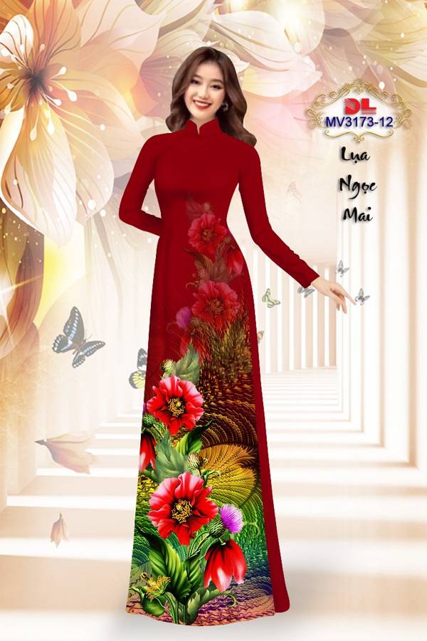 Vải Áo Dài Hoa In 3D Vừa Ra AD MV3173 45 Vải Áo Dài Hoa In 3D Vừa Ra  AD MV3173