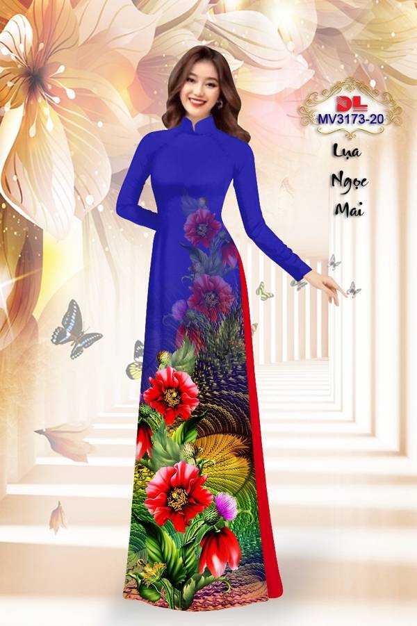 Vải Áo Dài Hoa In 3D Vừa Ra AD MV3173 51 Vải Áo Dài Hoa In 3D Vừa Ra  AD MV3173