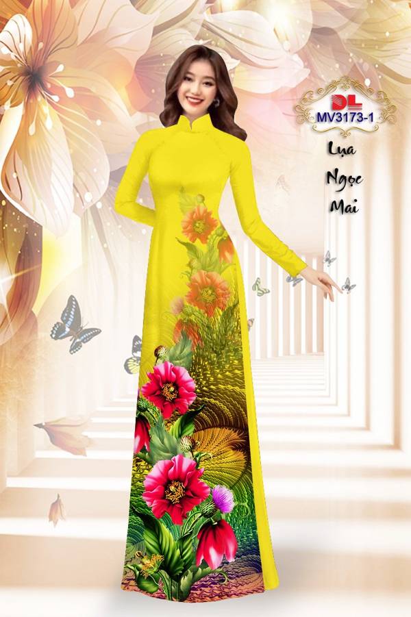 Vải Áo Dài Hoa In 3D Vừa Ra AD MV3173 54 Vải Áo Dài Hoa In 3D Vừa Ra  AD MV3173