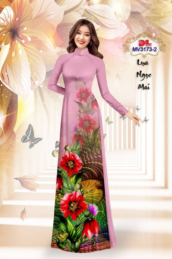 Vải Áo Dài Hoa In 3D Vừa Ra AD MV3173 55 Vải Áo Dài Hoa In 3D Vừa Ra  AD MV3173
