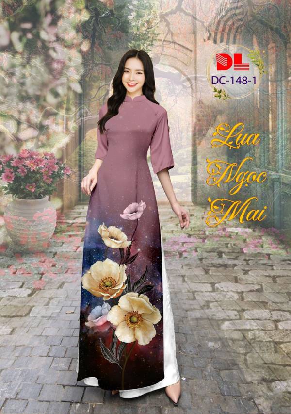 Vải Áo Dài Hoa In 3D Vừa Ra AD DC148 23 Vải Áo Dài Hoa In 3D Vừa Ra  AD DC148