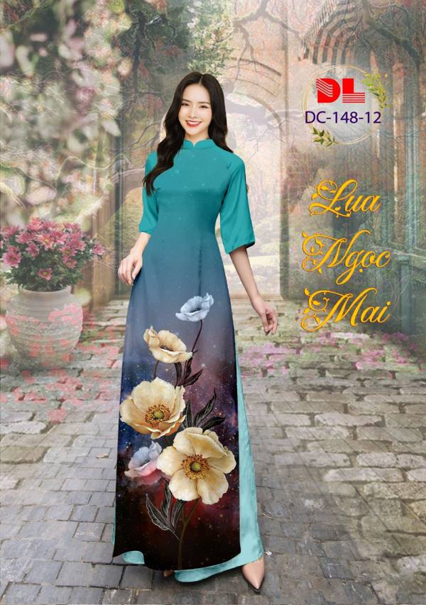 Vải Áo Dài Hoa In 3D Vừa Ra AD DC148 24 Vải Áo Dài Hoa In 3D Vừa Ra  AD DC148