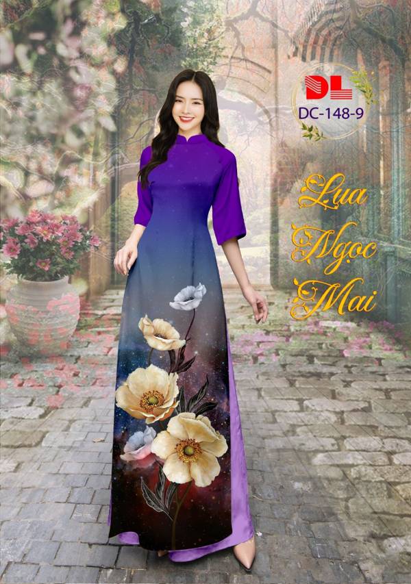 Vải Áo Dài Hoa In 3D Vừa Ra AD DC148 27 Vải Áo Dài Hoa In 3D Vừa Ra  AD DC148