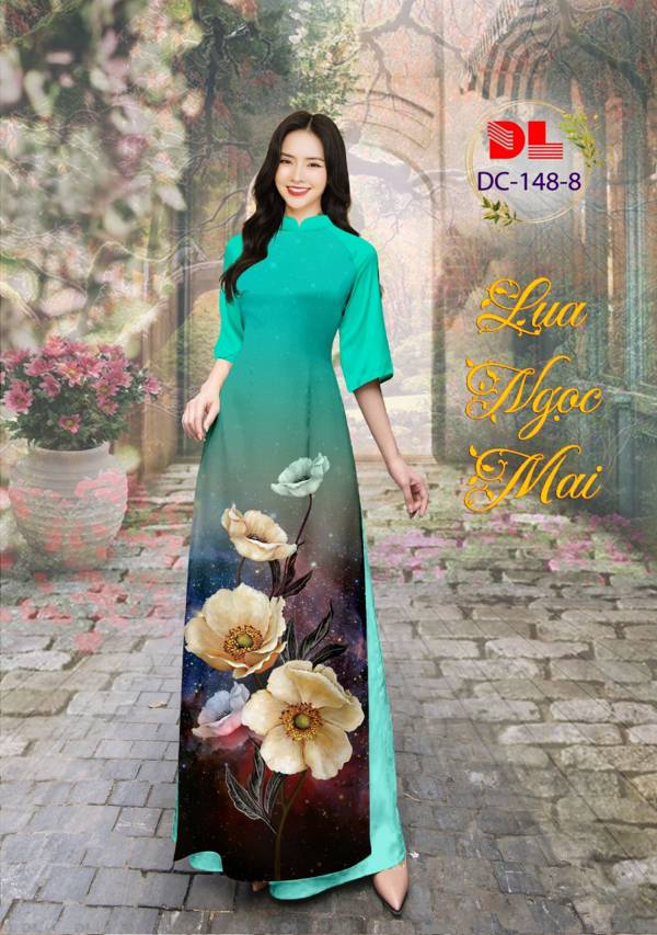 Vải Áo Dài Hoa In 3D Vừa Ra AD DC148 28 Vải Áo Dài Hoa In 3D Vừa Ra  AD DC148