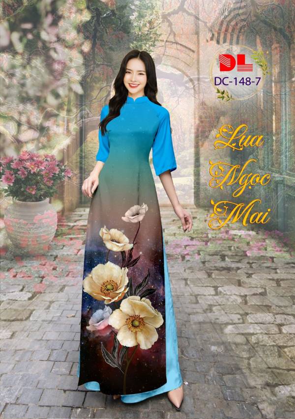 Vải Áo Dài Hoa In 3D Vừa Ra AD DC148 29 Vải Áo Dài Hoa In 3D Vừa Ra  AD DC148