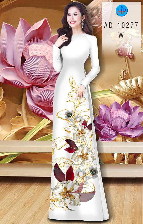 Vải Áo Dài Hoa In 3D Thiết Kế 2021 AD 10277 37 Vải Áo Dài Hoa In 3D Thiết Kế 2021 AD 10277
