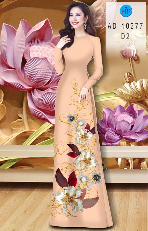 Vải Áo Dài Hoa In 3D Thiết Kế 2021 AD 10277 41 Vải Áo Dài Hoa In 3D Thiết Kế 2021 AD 10277