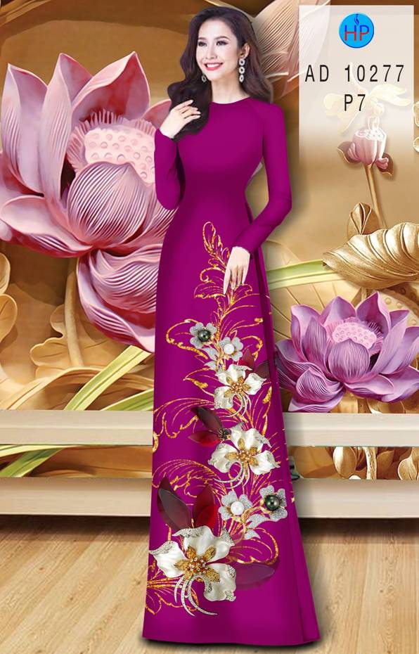 Vải Áo Dài Hoa In 3D Thiết Kế 2021 AD 10277 46 Vải Áo Dài Hoa In 3D Thiết Kế 2021 AD 10277
