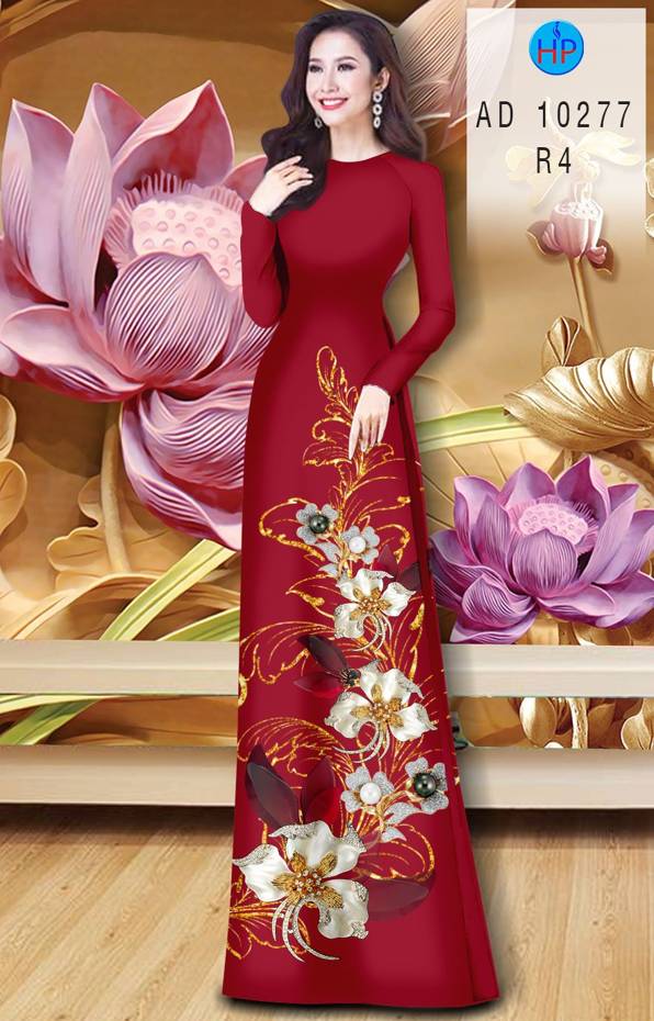 Vải Áo Dài Hoa In 3D Thiết Kế 2021 AD 10277 48 Vải Áo Dài Hoa In 3D Thiết Kế 2021 AD 10277