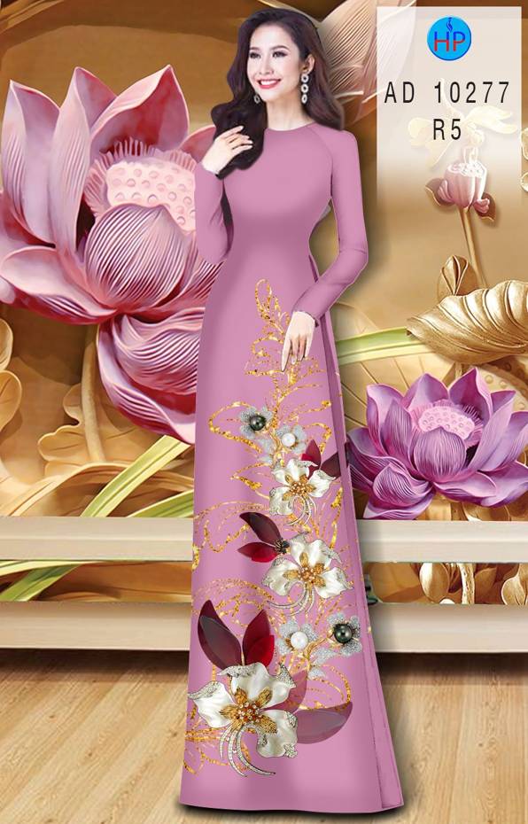 Vải Áo Dài Hoa In 3D Thiết Kế 2021 AD 10277 49 Vải Áo Dài Hoa In 3D Thiết Kế 2021 AD 10277