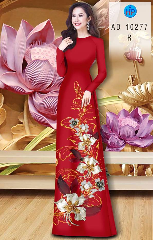 Vải Áo Dài Hoa In 3D Thiết Kế 2021 AD 10277 50 Vải Áo Dài Hoa In 3D Thiết Kế 2021 AD 10277