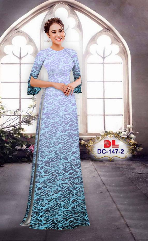 Vải Áo Dài Hoa In 3D Độc Đáo AD DC147 26 Vải Áo Dài Hoa In 3D Độc Đáo AD DC147