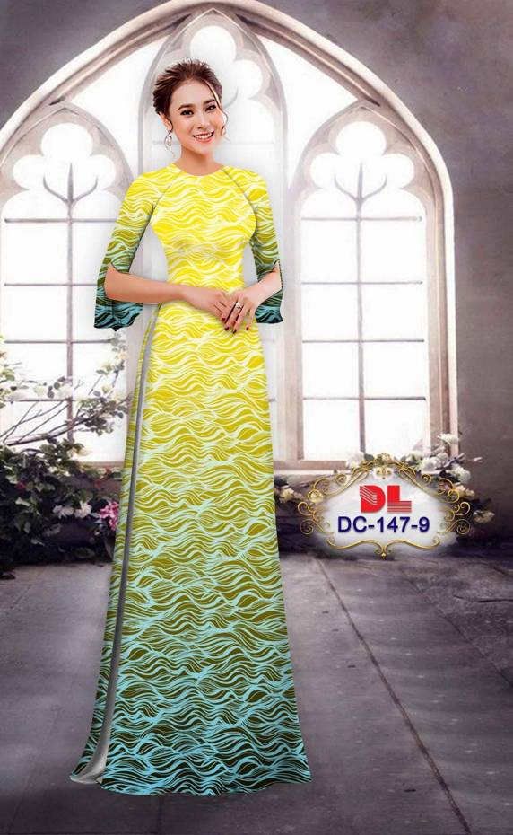 Vải Áo Dài Hoa In 3D Độc Đáo AD DC147 30 Vải Áo Dài Hoa In 3D Độc Đáo AD DC147