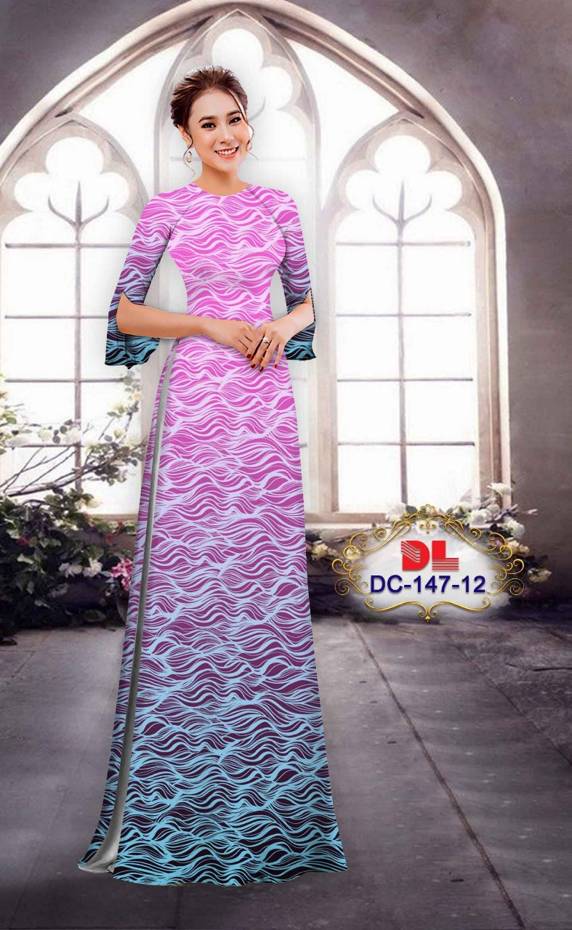 Vải Áo Dài Hoa In 3D Độc Đáo AD DC147 29 Vải Áo Dài Hoa In 3D Độc Đáo AD DC147
