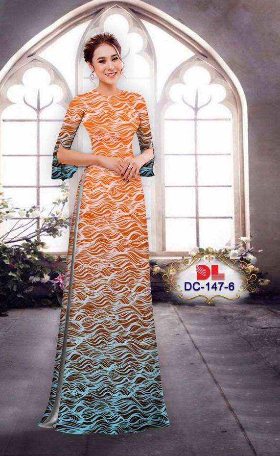 Vải Áo Dài Hoa In 3D Độc Đáo AD DC147 31 Vải Áo Dài Hoa In 3D Độc Đáo AD DC147