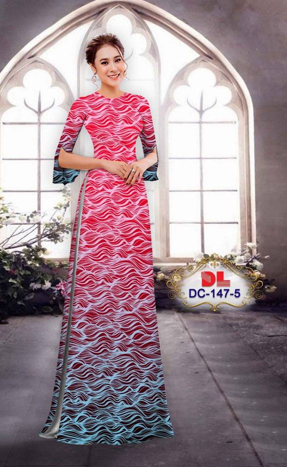 Vải Áo Dài Hoa In 3D Độc Đáo AD DC147 34 Vải Áo Dài Hoa In 3D Độc Đáo AD DC147