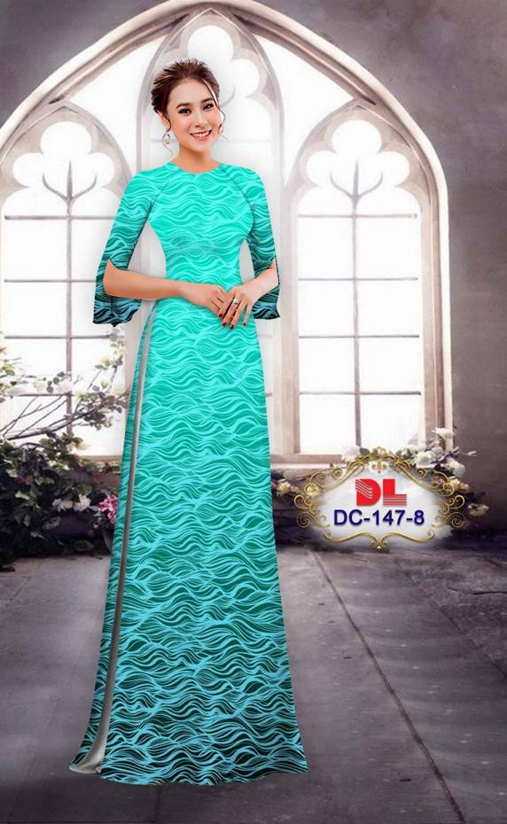 Vải Áo Dài Hoa In 3D Độc Đáo AD DC147 33 Vải Áo Dài Hoa In 3D Độc Đáo AD DC147