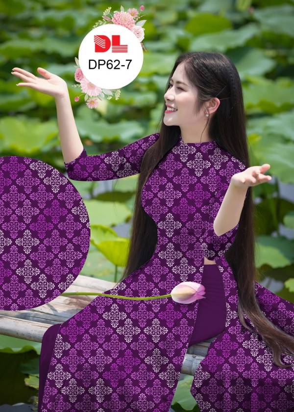 Vải Áo Dài Hoa Văn Cô Ba Thiết Kế 2021 AD DP62