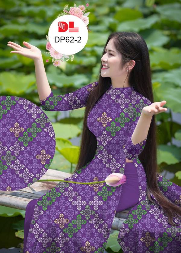 Vải Áo Dài Hoa Văn Cô Ba Thiết Kế 2021 AD DP62