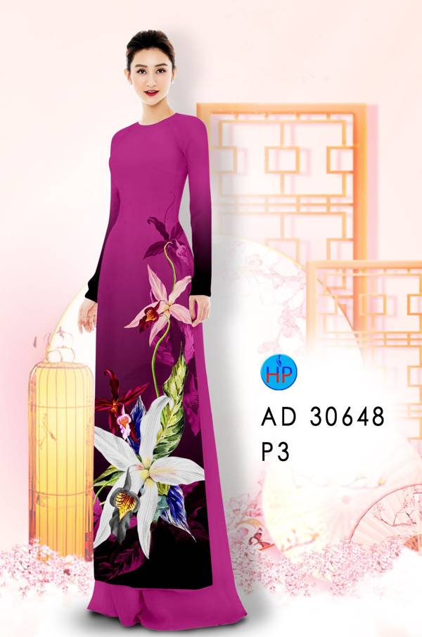 Vải Áo Dài Hoa Ly Thiết Kế 2021 AD 30648 40 Vải Áo Dài Hoa Ly Thiết Kế 2021 AD 30648