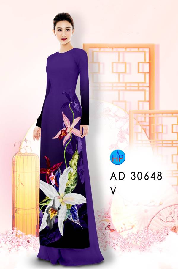 Vải Áo Dài Hoa Ly Thiết Kế 2021 AD 30648 47 Vải Áo Dài Hoa Ly Thiết Kế 2021 AD 30648
